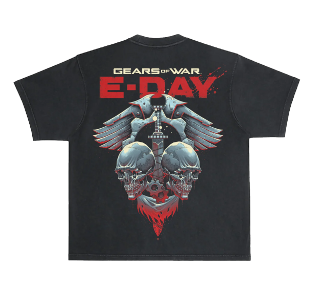 Fichier:T-Shirt Gears of War E-Day Brotherhood par Luke Preece (dos).webp
